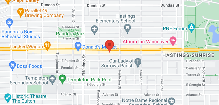 map of 203 2556 E HASTINGS STREET